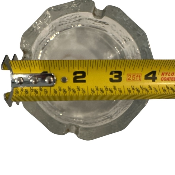 Vintage Clear Mid Century Iceberg Textured Glass Ashtray 4 Slots No Chips - Picture 5 of 5